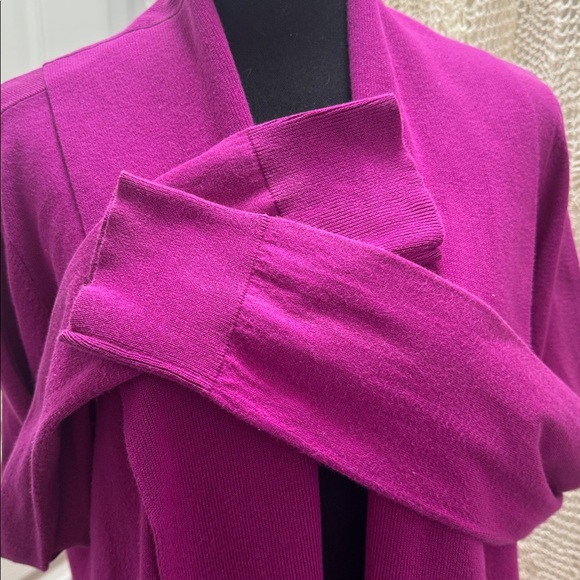 Lauren Ralph Lauren Women's Fuchsia Cowl Neck Cardigan - Picture 9 of 10